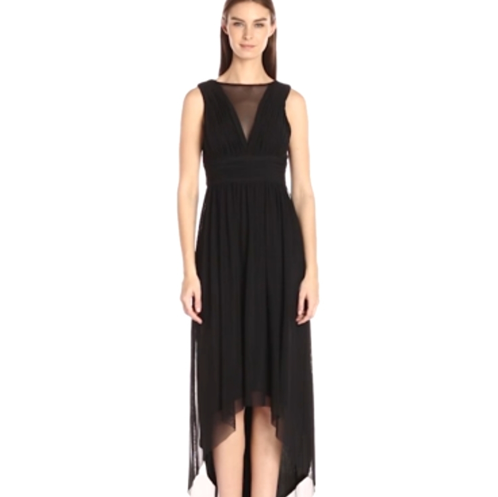 Marina Black High-Low Chiffon Dress